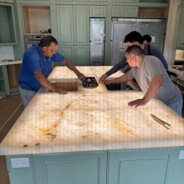 countertop installation on a luxury home
