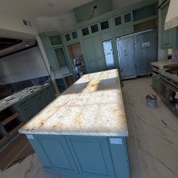countertop installation on a luxury home
